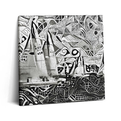 Foto obraz canvas 60x60 Streszczenie żaglówki na morzu