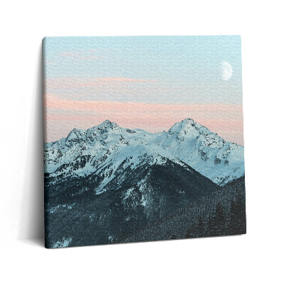 Foto-obraz canvas 60x60 Pasmo górskie w zimie