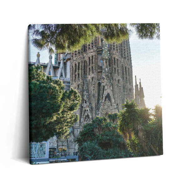 Foto-obraz canvas 60x60 Park Sagrada Familia w Barcelonie