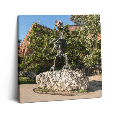 Obraz canvas 60x60 Pomnik Smoka Wawelskiego Kraków