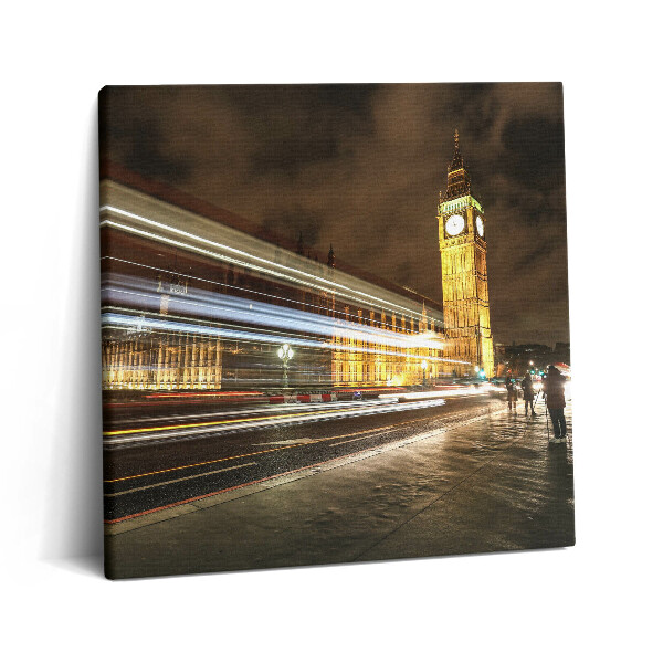 Foto-obraz canvas 60x60 Big Ben nocą Prędkość światła