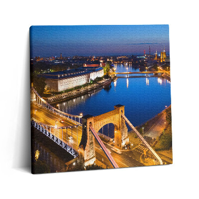 Obraz canvas 60x60 Wrocław miasto nocą