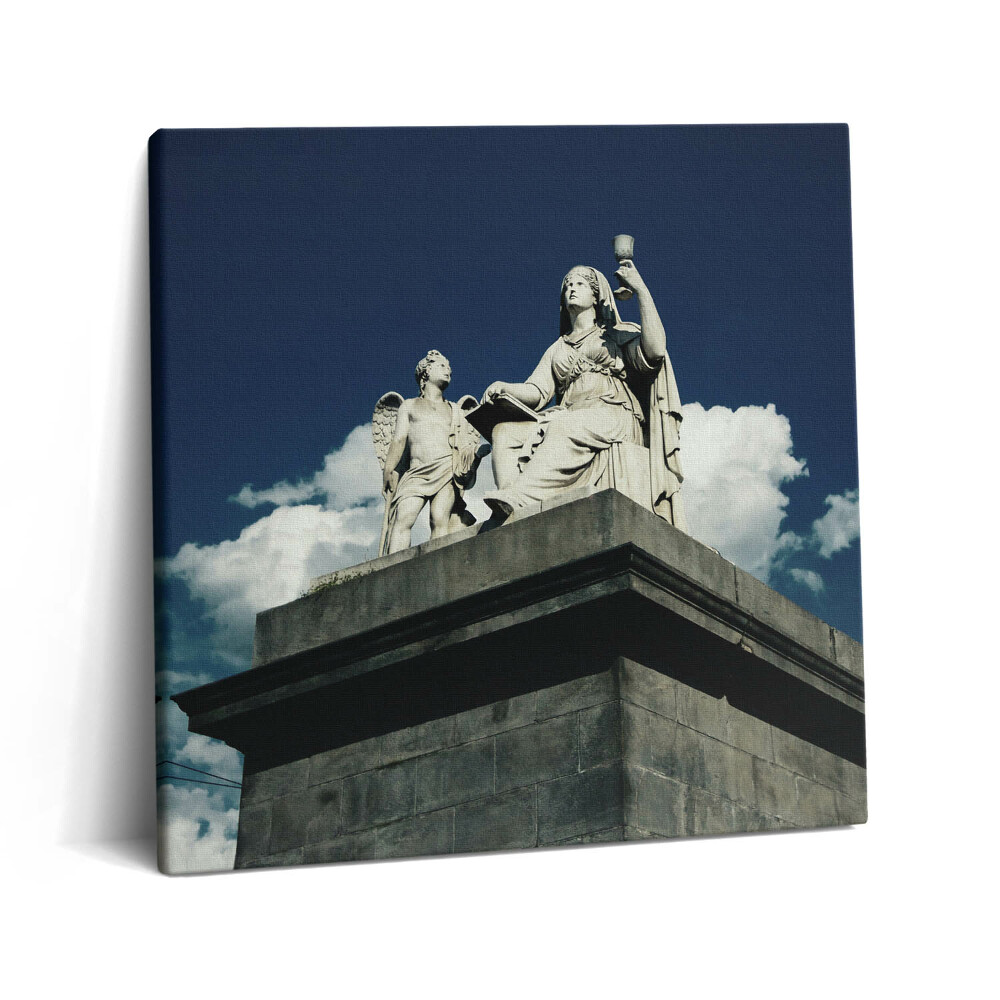 Foto-obraz canvas 60x60 Statua Kobieta i Anioł