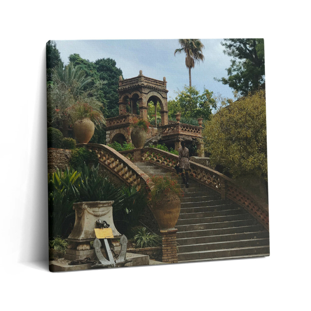 Foto-obraz canvas 60x60 Park Villa Comunale di Taormina Włochy