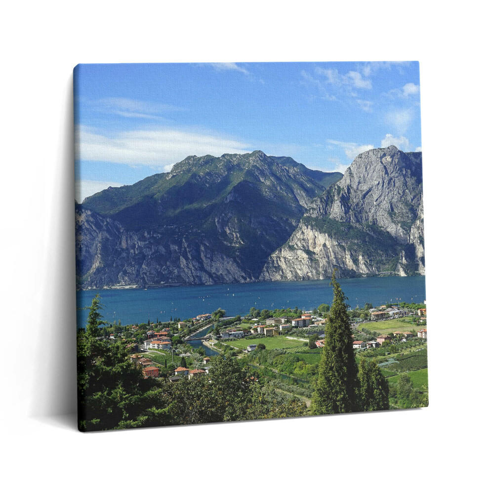 Foto-obraz canvas 60x60 Zielone drzewa przed miastem