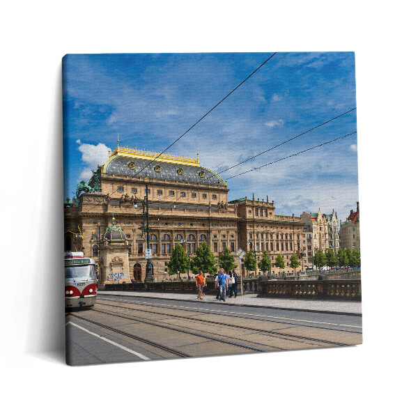 Foto-obraz canvas 60x60 Teatr Narodowy w Pradze