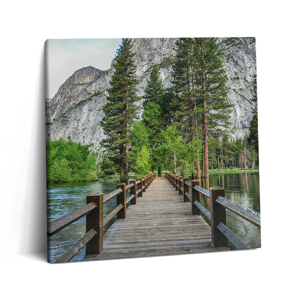 Foto-obraz canvas 60x60 Drewniany most Yosemite