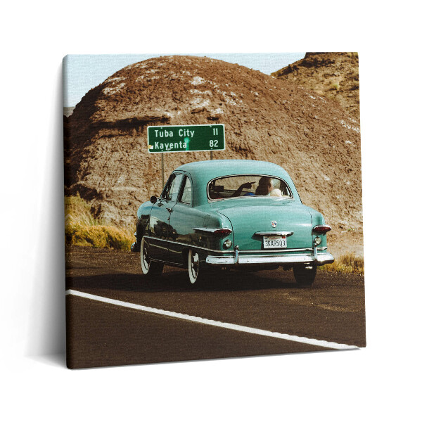 Foto-obraz canvas 60x60 Turkusowy Volkswagen Beetle