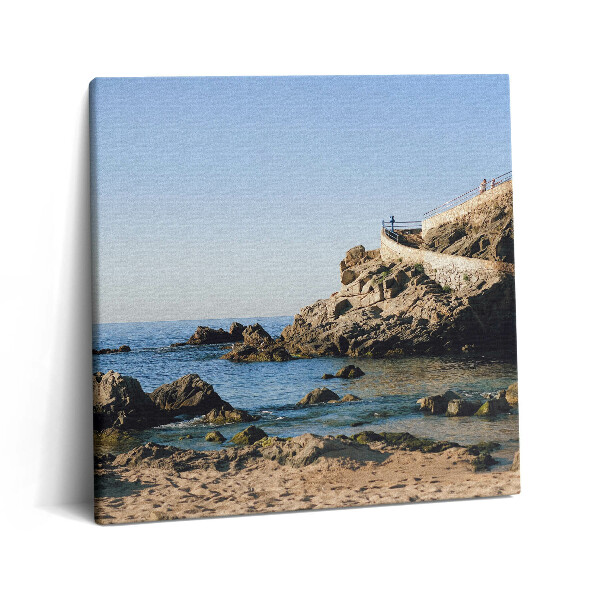 Foto-obraz canvas 60x60 Plaża na wybrzeżu Costa Brava