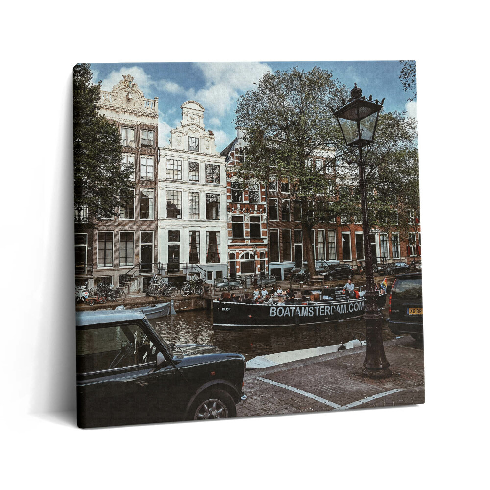 Foto-obraz canvas 60x60 Budynki w Amsterdamie