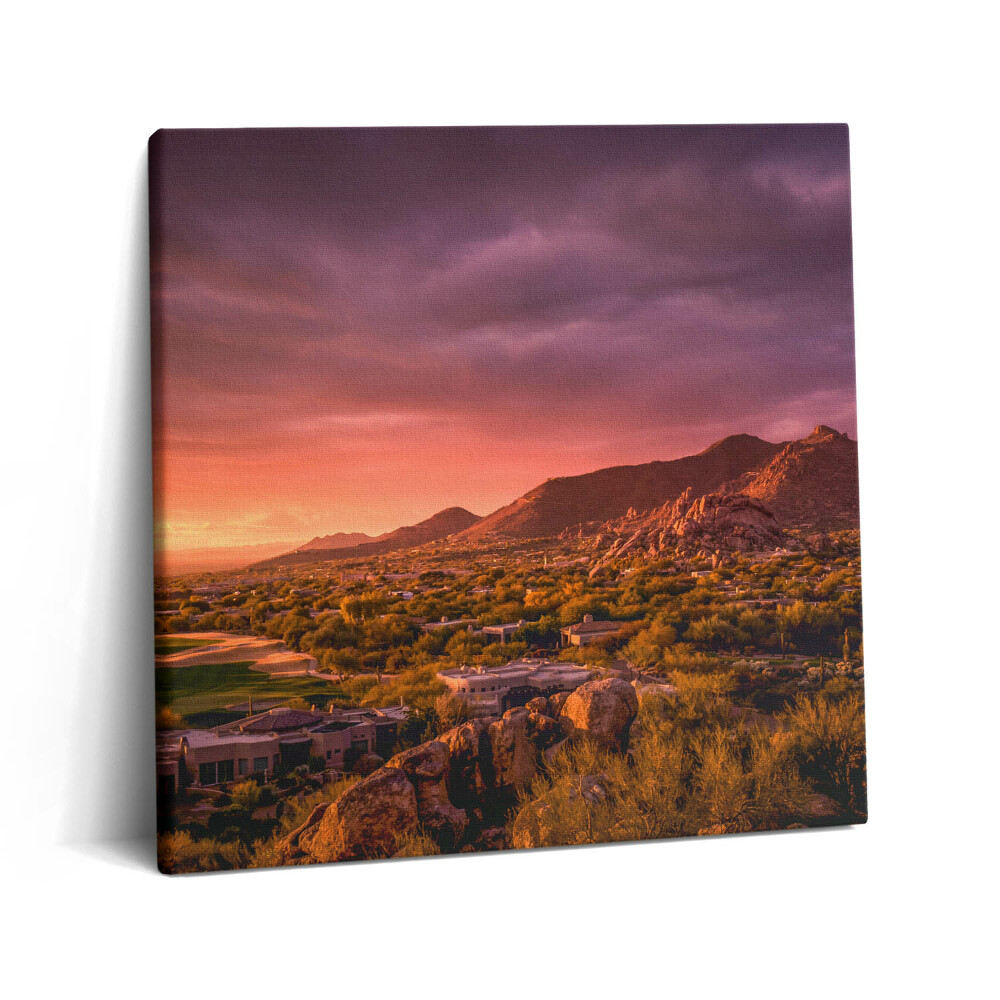 Obraz canvas 60x60 Zachód słońca nad North Scottsdale