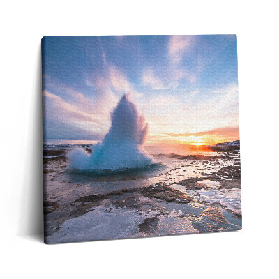 Obraz canvas 60x60 Gejzer na wyspie Islandia