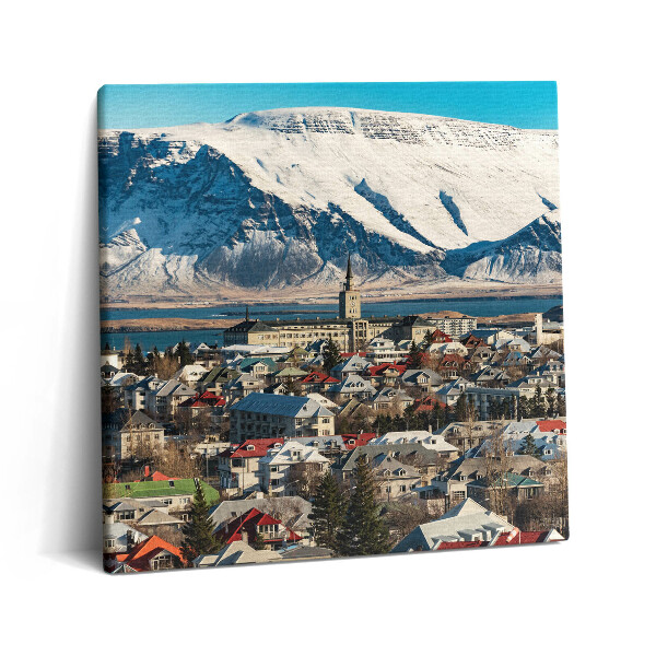 Foto obraz ze zdjęcia 60x60 Widok na Reykjavík Islandię