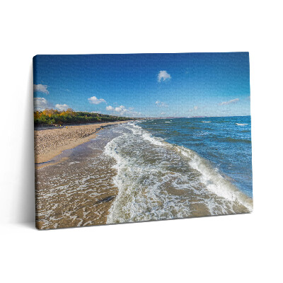 Fotoobraz canvas 80x60 Brzeg plaży i fale morskie