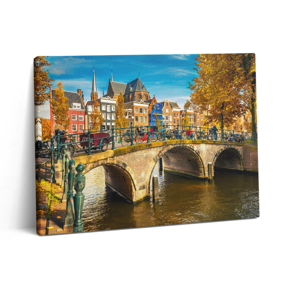 Fotoobraz canvas 80x60 Jesienny blues w Amsterdamie