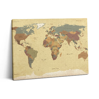 Fotoobraz canvas 80x60 Mapa świata w stylu vintage