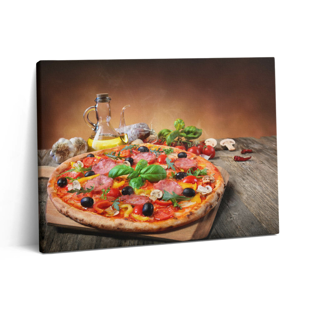 Fotoobraz canvas 80x60 Włoska pizza z oliwą z oliwek