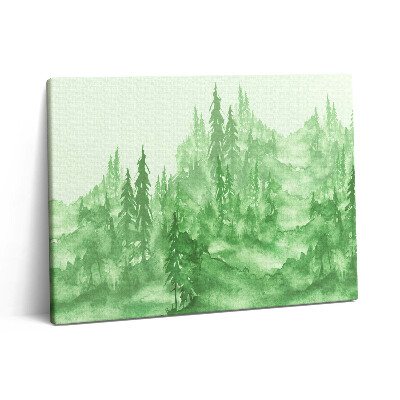 Fotoobraz canvas 80x60 Natura pomalowana zielonym lasem