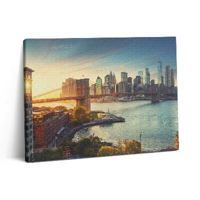 Fotoobraz canvas 80x60 Most Brookliński na Manhattanie w Nowym Jorku