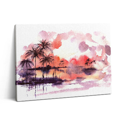 Obraz na płótnie 80x60 Akwarela tropikalny krajobraz