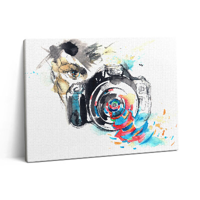 Obraz na płótnie 80x60 Kobieta fotograf z aparatem