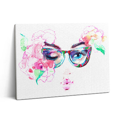 Obraz na płótnie 80x60 Twarz kobiety w okularach