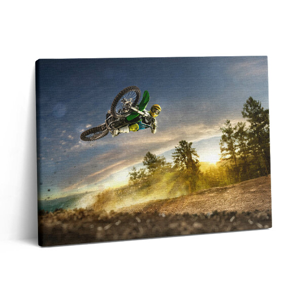 Fotoobraz canvas 80x60 Motocross i las