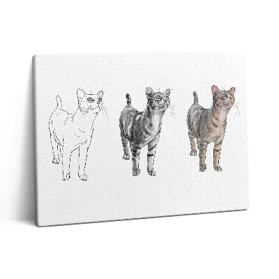 Foto obraz canvas 80x60 Ilustracja uroczego ciekawego kota