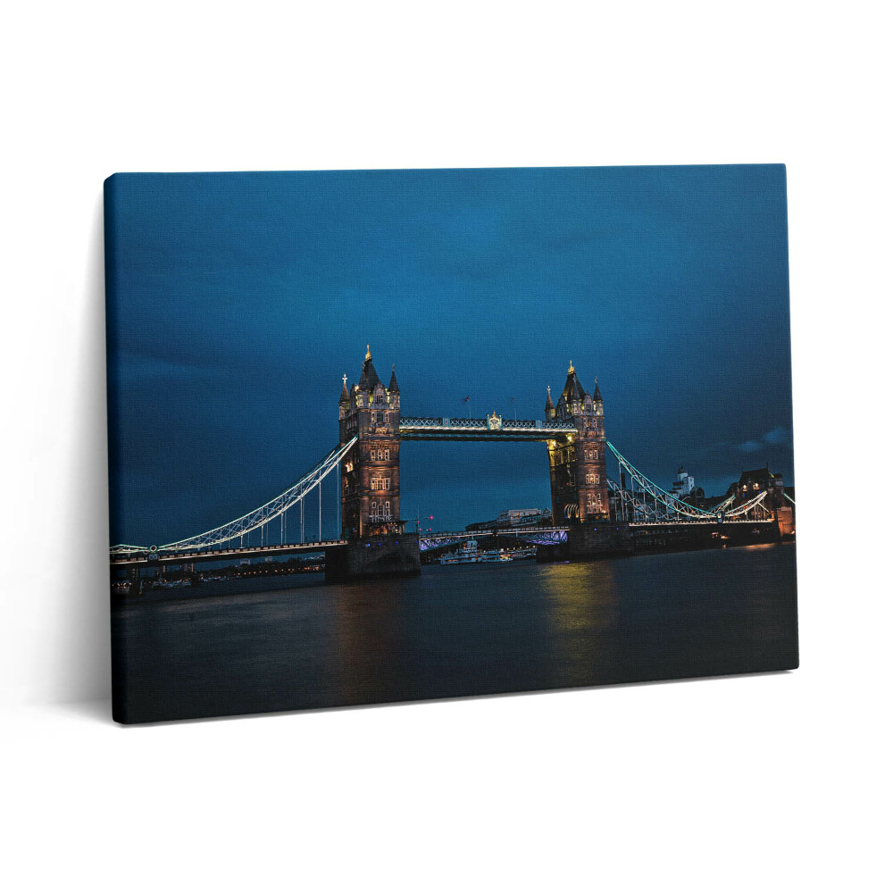 Foto obraz canvas 80x60 Tower Bridge w Londynie nocą