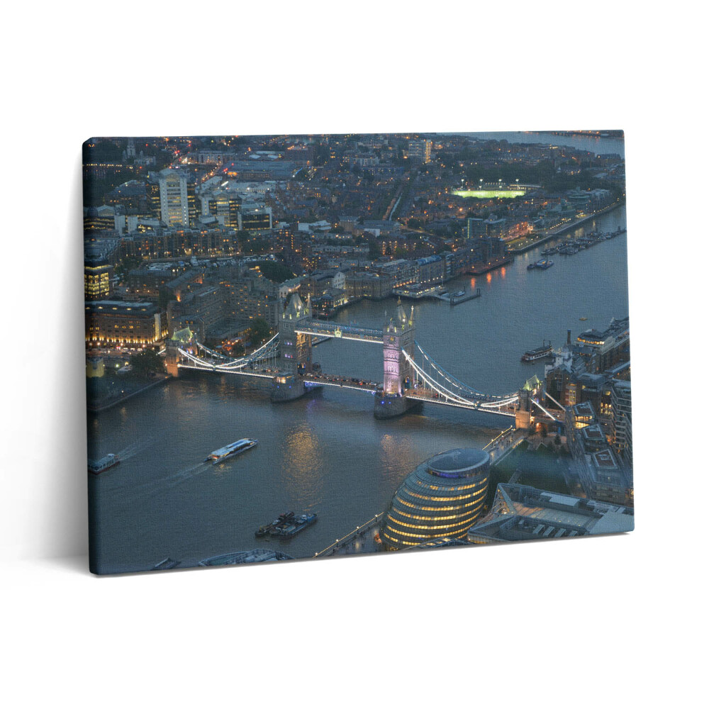 Foto obraz canvas 80x60 Tower Bridge w Londynie nocą