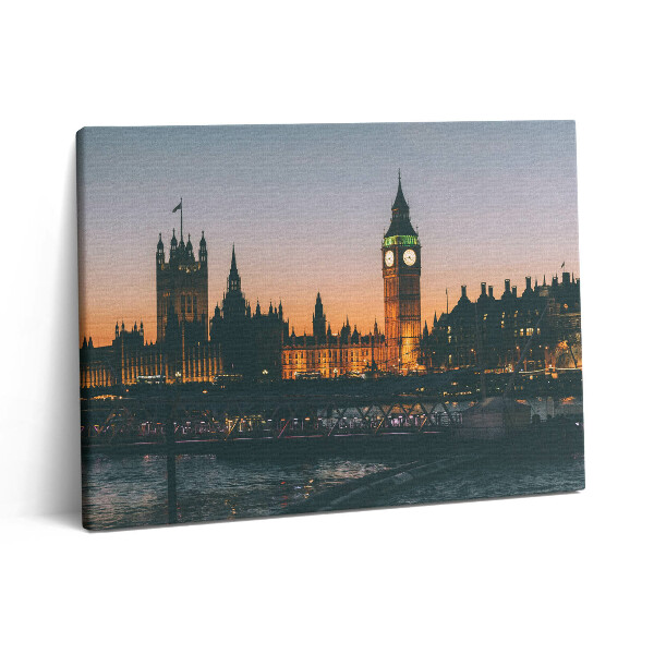 Foto obraz canvas 80x60 Tower Bridge Big Ben w Londynie