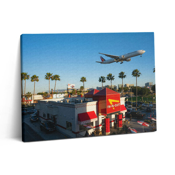 Foto obraz canvas 80x60 Samolot startujący z Los Angeles