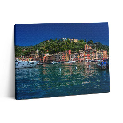 Foto obraz canvas 80x60 Statki pływające w Portofino