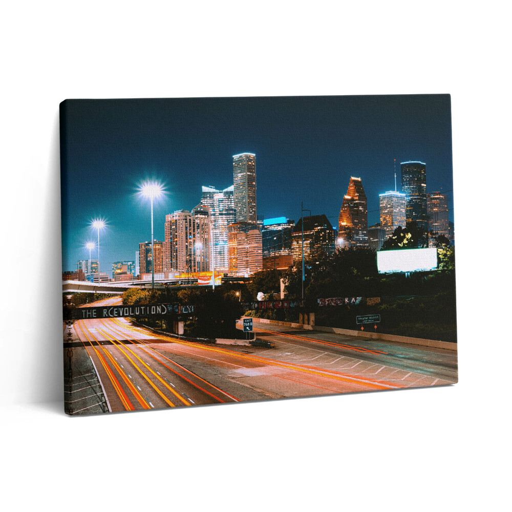 Foto obraz canvas 80x60 Miasto Houston nocą