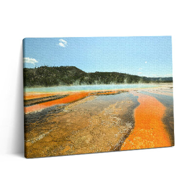 Foto obraz canvas 80x60 Jezioro z górami