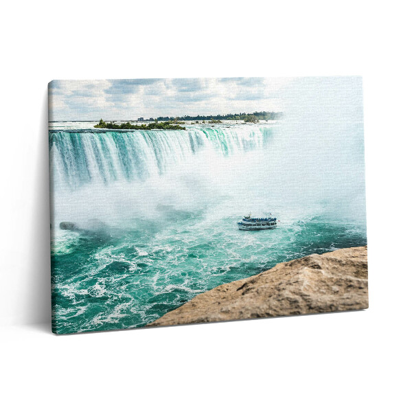 Foto obraz canvas 80x60 Łódź i wodospad Niagara