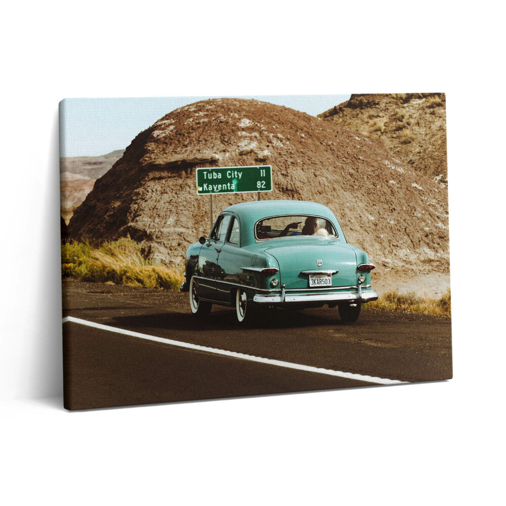 Foto obraz canvas 80x60 Turkusowy Volkswagen Beetle