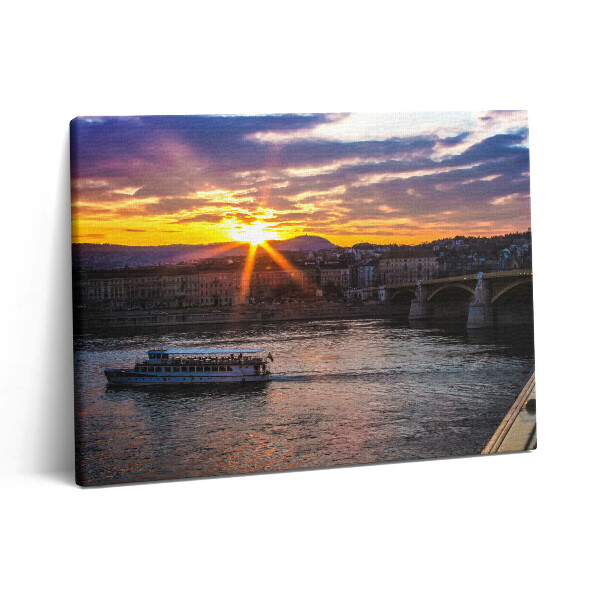 Foto obraz canvas 80x60 Łódź z Budapesztu