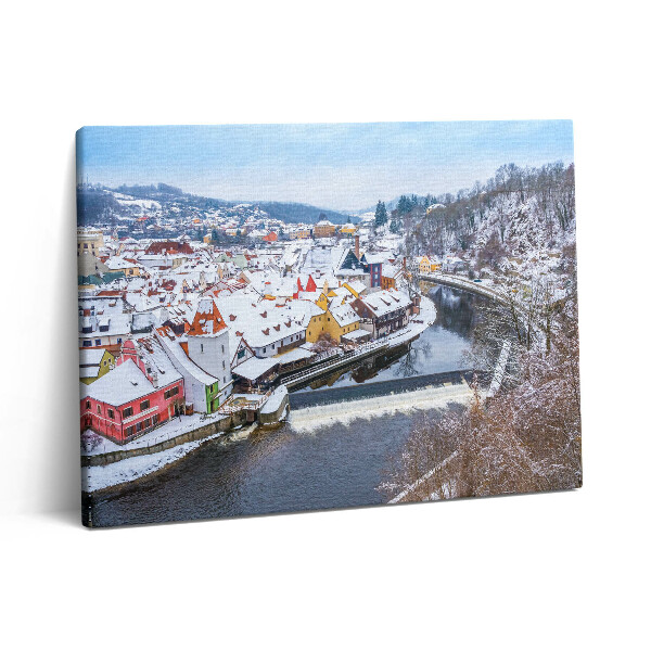 Fotoobraz canvas 80x60 Panorama miasta Krumlov zimą