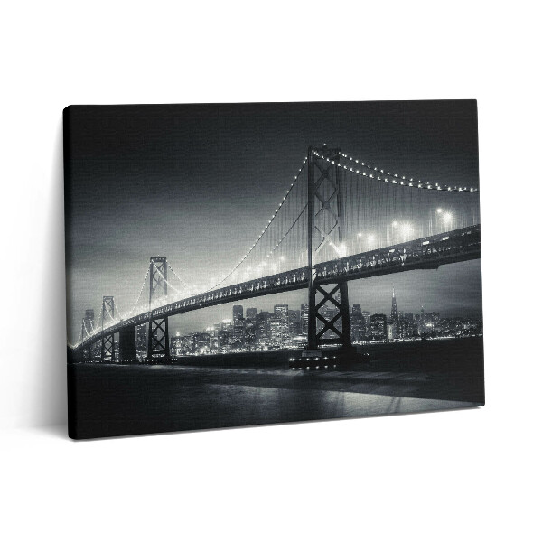 Fotoobraz canvas 80x60 Most San Francisco w nocy