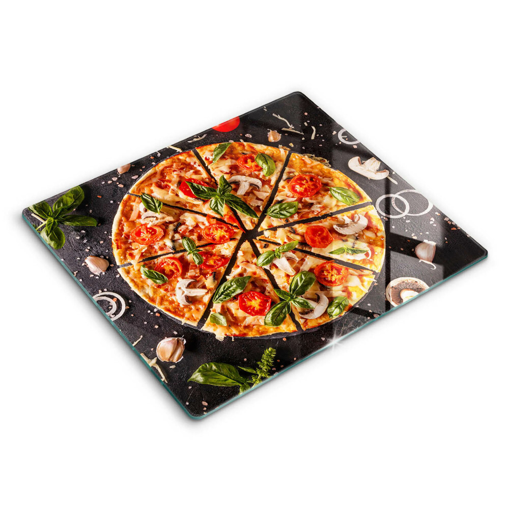 Szkło na płytę indukcyjną 60x52 cm Pizza z pieczarkami