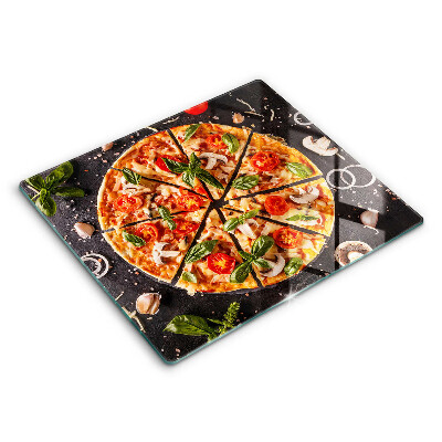 Szkło na płytę indukcyjną 60x52 cm Pizza z pieczarkami