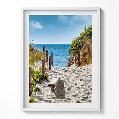 Obraz w ramce Piaszczysta droga na plaże i morze
