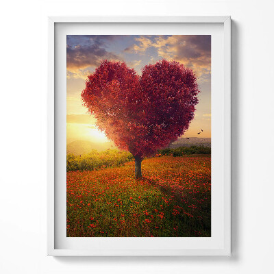 Obraz w ramce Drzewo miłości w kształcie serca