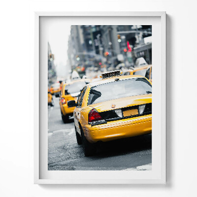 Obraz w ramce Nowojorskie taksówki w miejskim korku
