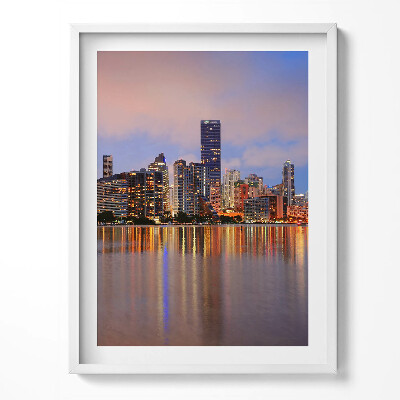 Obraz w ramce Panorama miasta nad wodą