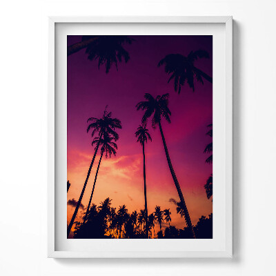 Obraz w ramce Palmy o zachodzi słońca