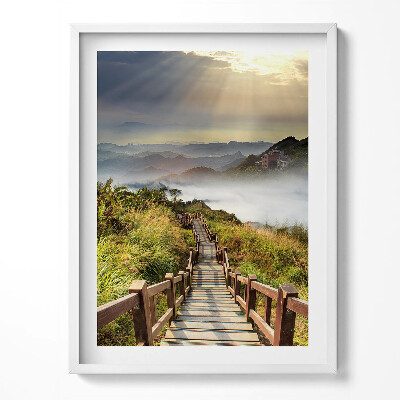 Obraz w ramce Widok na schody w górach