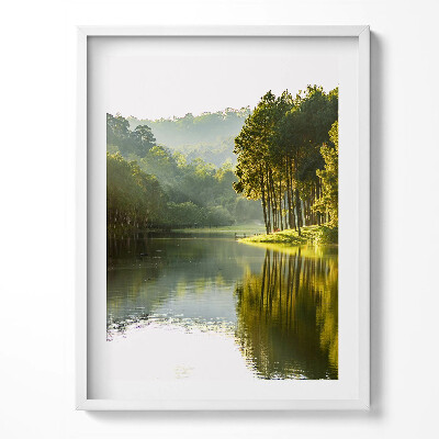 Obraz w ramce Zielony pejzaż rzeki