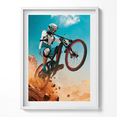 Obraz w ramce Jazda motocyklem po pustyni